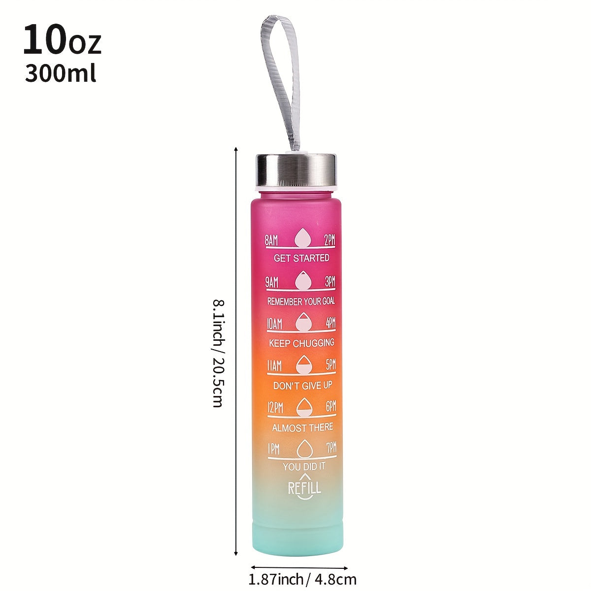 1pc/3pcs 300ml/750ml/2L Gradient Color Frosted Water Bottle.