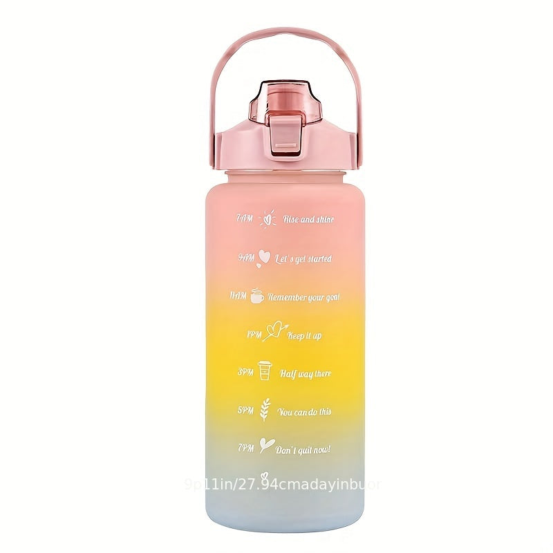 1pc/3pcs 300ml/750ml/2L Gradient Color Frosted Water Bottle.