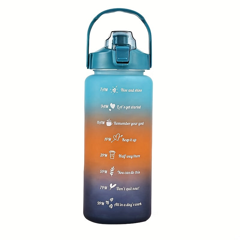 1pc/3pcs 300ml/750ml/2L Gradient Color Frosted Water Bottle.