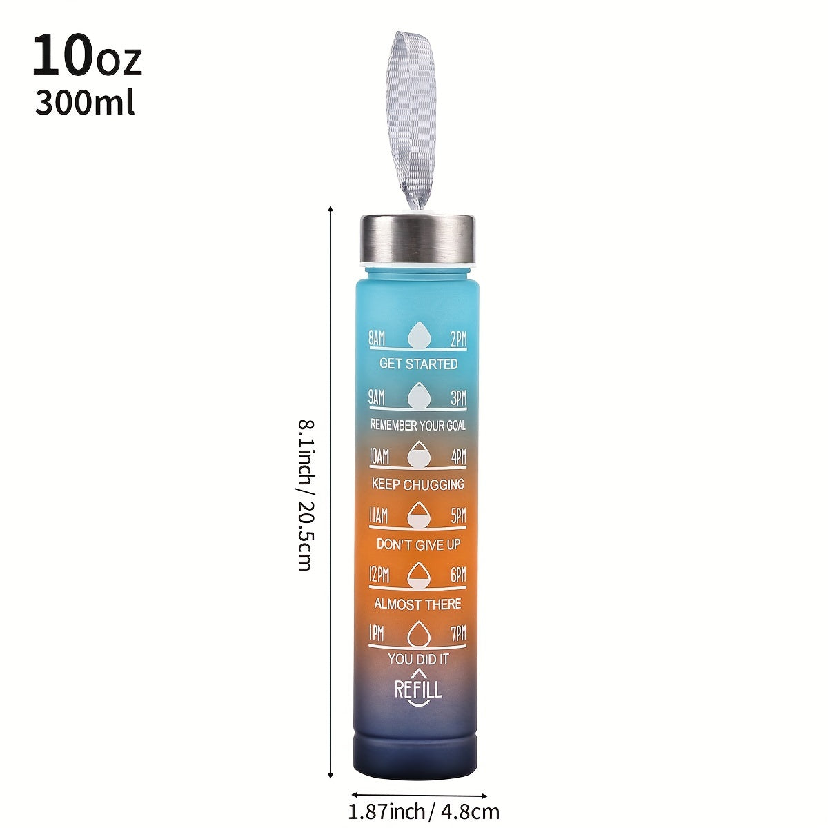 1pc/3pcs 300ml/750ml/2L Gradient Color Frosted Water Bottle.