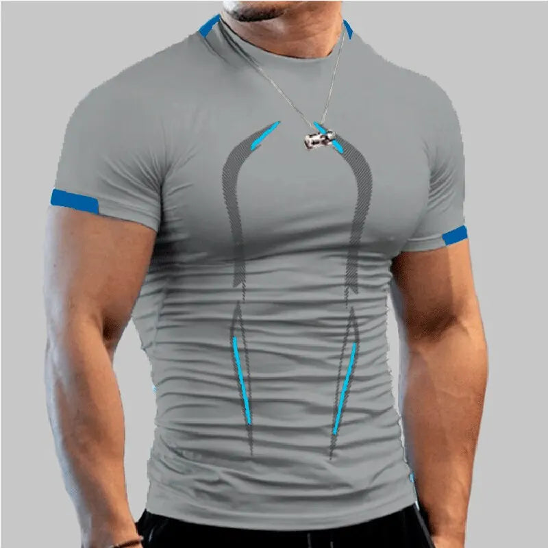 Men Compression Shirt short sleeve Muscle-Fit