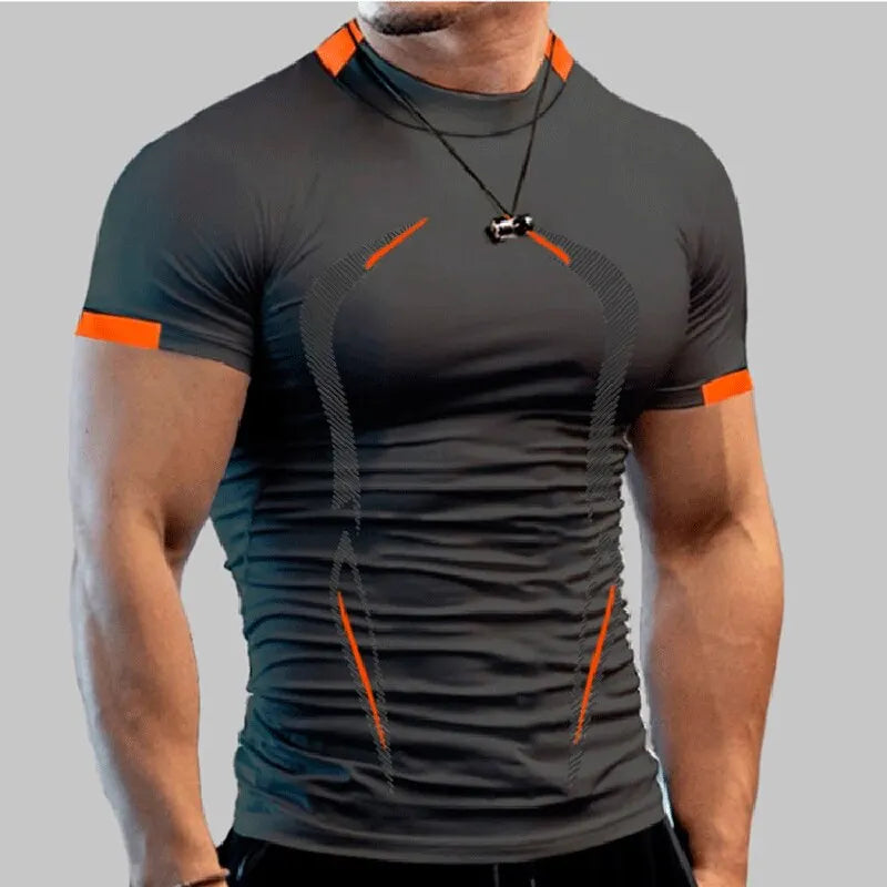 Men Compression Shirt short sleeve Muscle-Fit