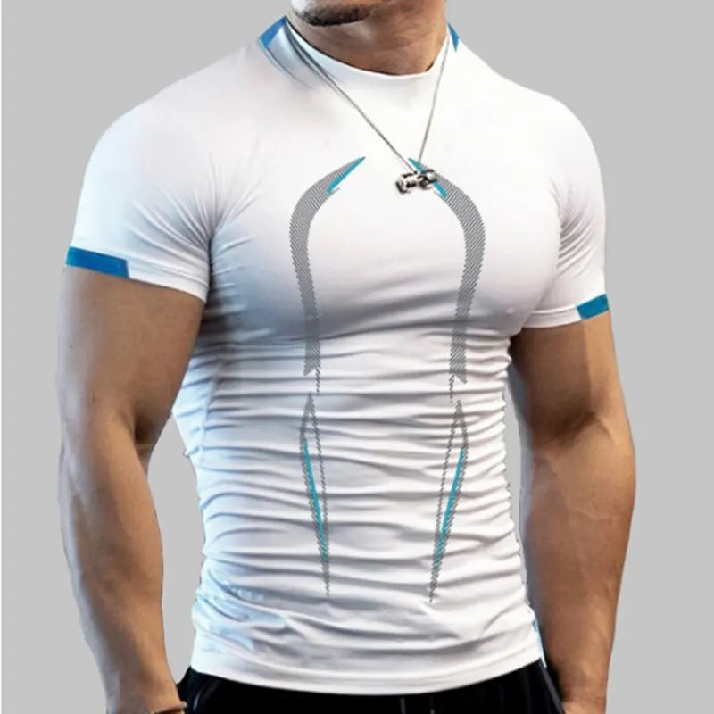 Men Compression Shirt short sleeve Muscle-Fit