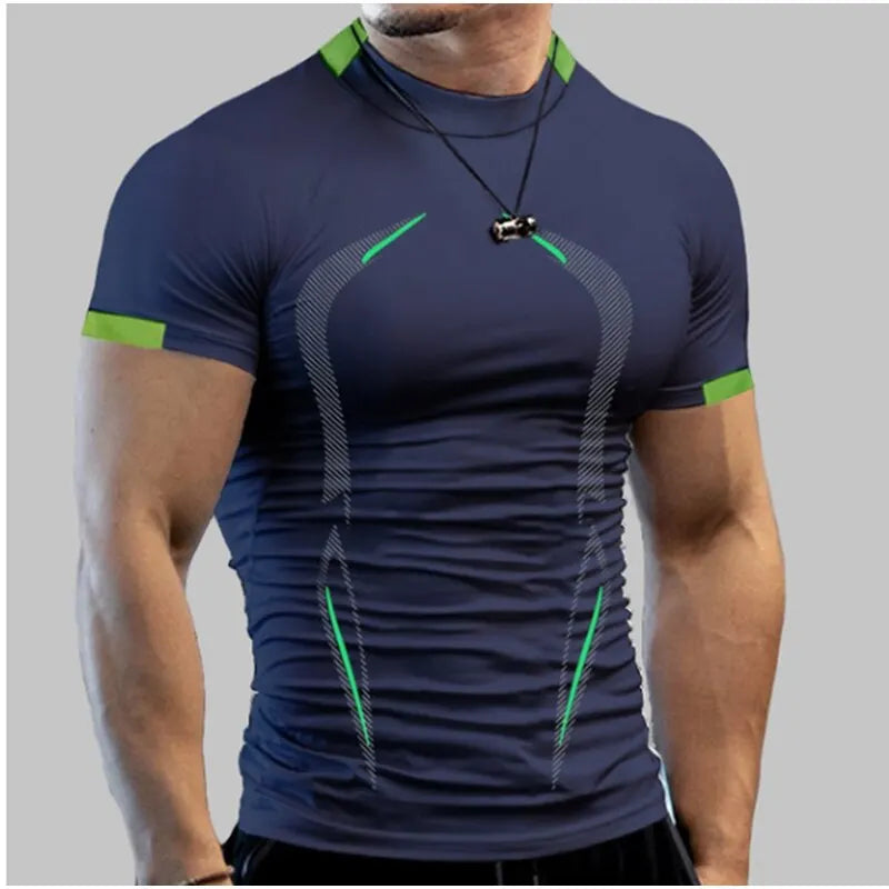 Men Compression Shirt short sleeve Muscle-Fit