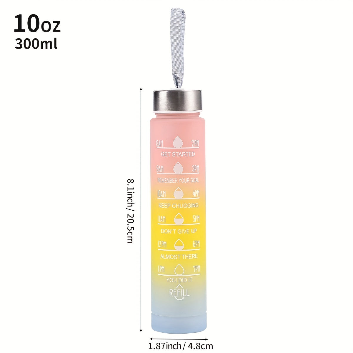 1pc/3pcs 300ml/750ml/2L Gradient Color Frosted Water Bottle.